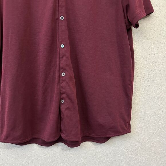 NWOT ZACHARY PRELL Performance Golf Polo Short Sleeve in Burgundy - Picture 3 of 8
